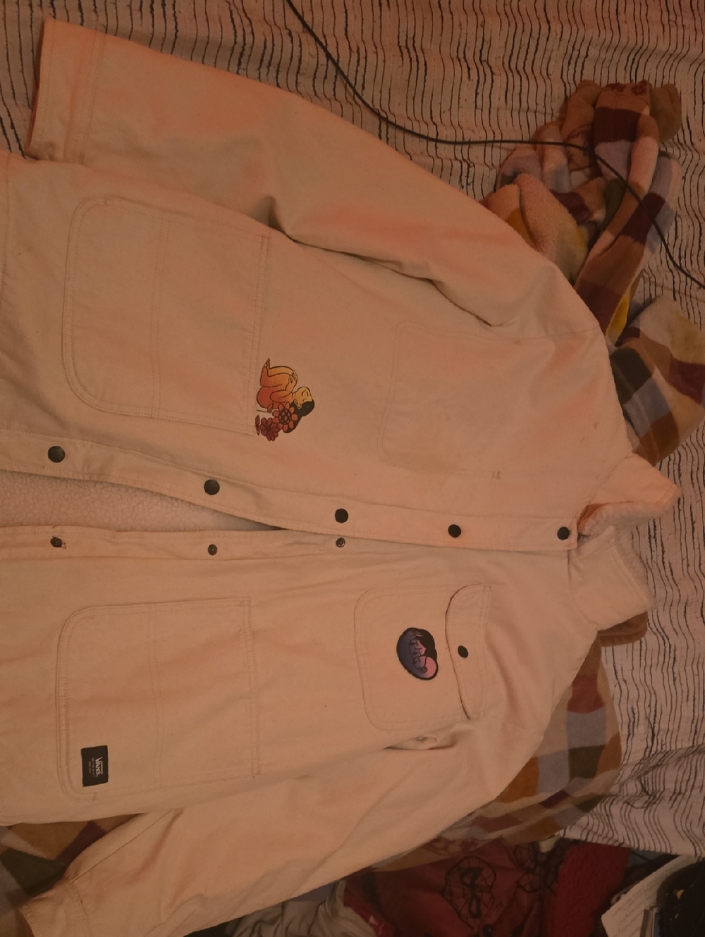 Vans Tan Canvas Pocket Jacket with Black Logo Tab